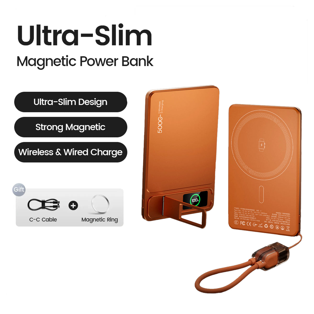 10000mAh Magnetic Powerbank 15W Wireless Power bank PD 20W Fast Charing External Battery For MagSafe iPhone 12-17 Pro Watch