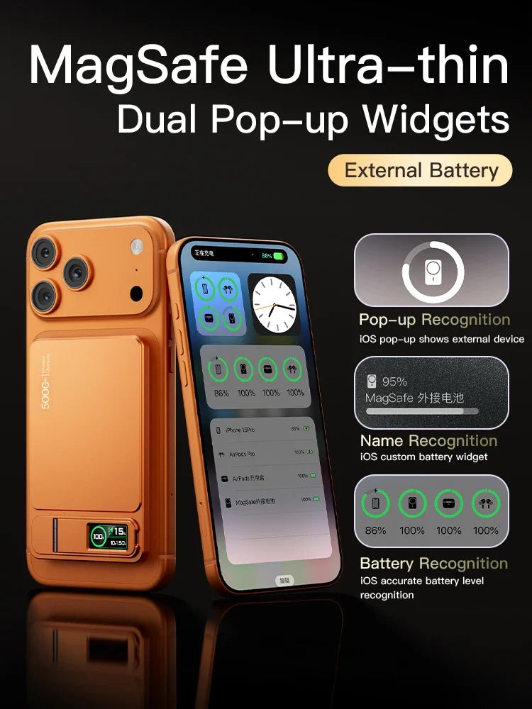 10000mAh Magnetic Powerbank 15W Wireless Power bank PD 20W Fast Charing External Battery For MagSafe iPhone 12-17 Pro Watch