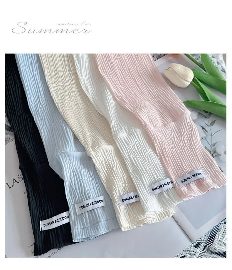 Ice Silk Sunscreen Sleeves Solid Color Simple Korean Version for Driving Cycling Sun Shading UV Protection Summer 2026 NEW