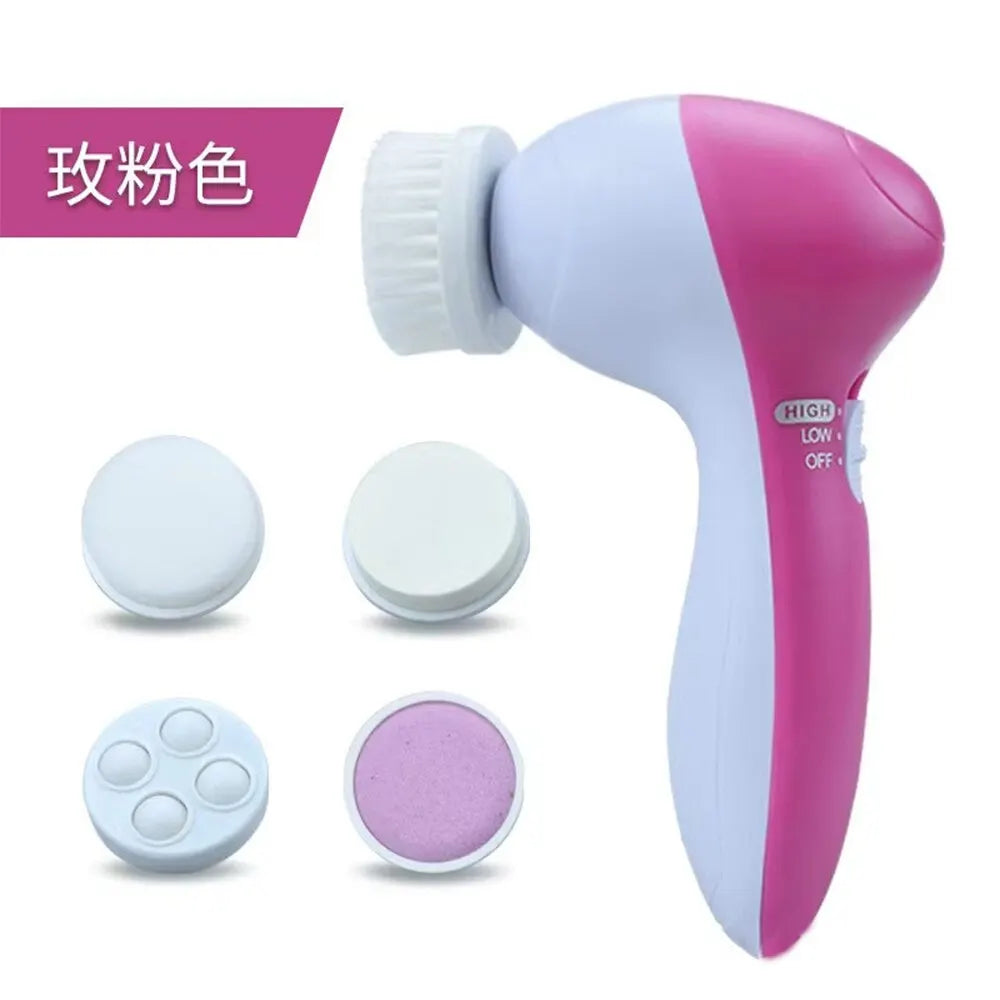 Electric Facial Cleaner 5 IN 1 Face Cleansing Brush Wash Machine Spa Skin Care Massager Blackhead Cleaning Facial Cleanser Tools
