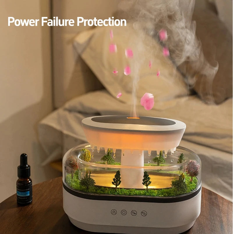 Micro Landscape Humidifier Raindrop Aroma Diffuser Colorful Atmosphere Light White Noise Music Essential Oil Fragrance For Home