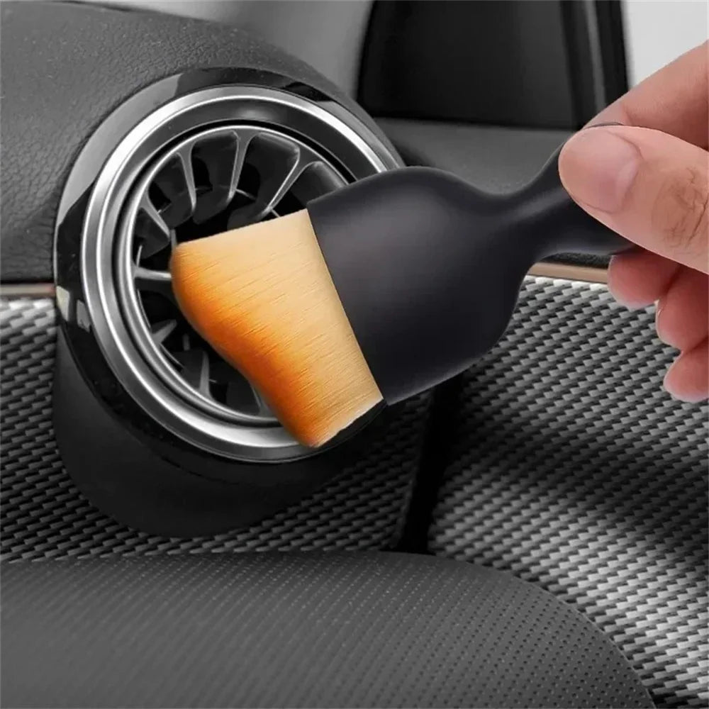 Car Air Vent Cleaning Soft Brush with Casing Car Interior Cleaning Tool Artificial Car Brush Car Crevice Dusting Car Detailing