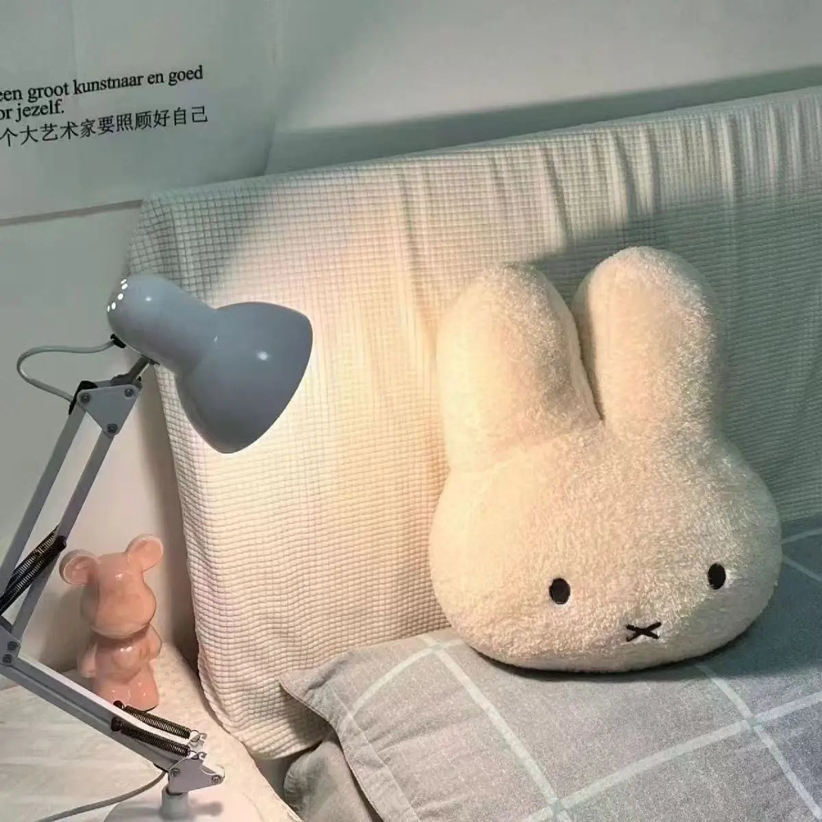 Cute Mify Rabbit Plush Pillow Soft Stuffed Doll Toy Cartoon Bedroom Living Room Home Decoration Comfortable Soft Waist Pad Gift