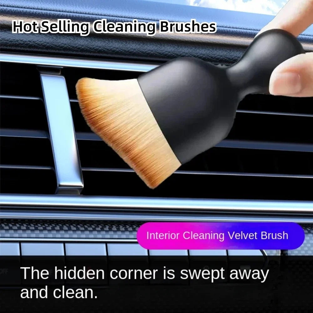 Car Air Vent Cleaning Soft Brush with Casing Car Interior Cleaning Tool Artificial Car Brush Car Crevice Dusting Car Detailing